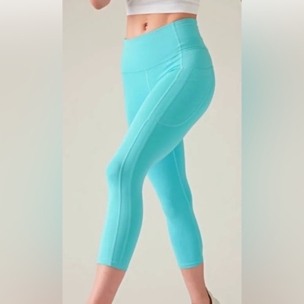 Athleta Turquoise Blue Ultimate Stash Leggings Size Small